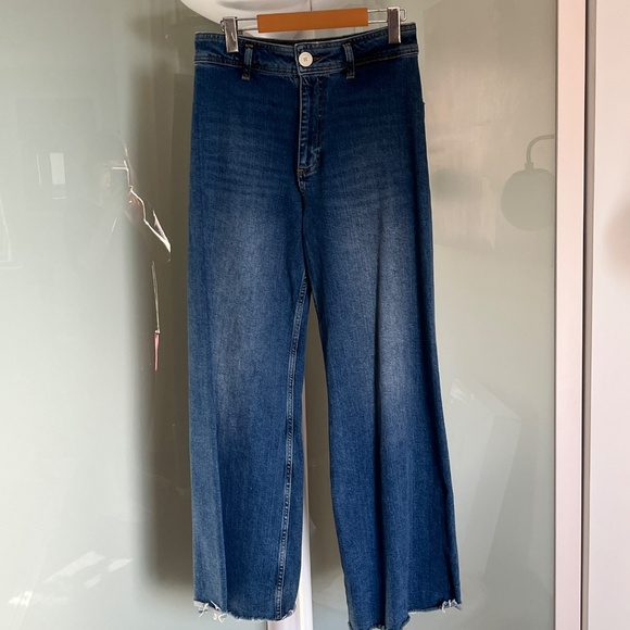 Zara soft (S) wide-leg jeans, with stretch, EUC. - Picture 2 of 14